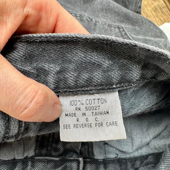 Rio John Davidson Vintage 90's Washed Black High Waisted Denim Shorts - Picture 4 of 5